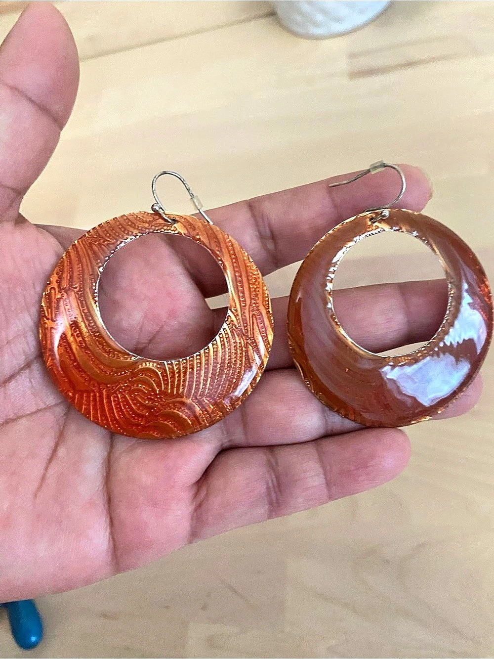 Avon Orange Hoop Earrings